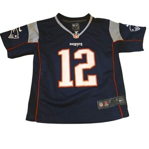 NWOT, NFL PATRIOTS TOM BRADY, 12, 4T,Navy and Gray Jersey